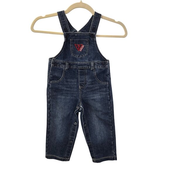 Guess Denim Overalls with Adjustable Straps Size 24 Months - Picture 1 of 5